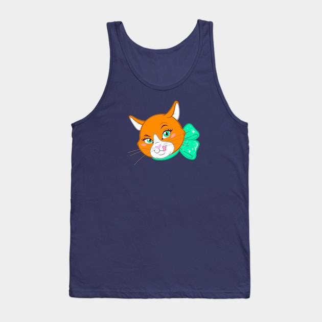 Orange Cat "Shanel" Head Shot Tank Top by tatsuya_artist